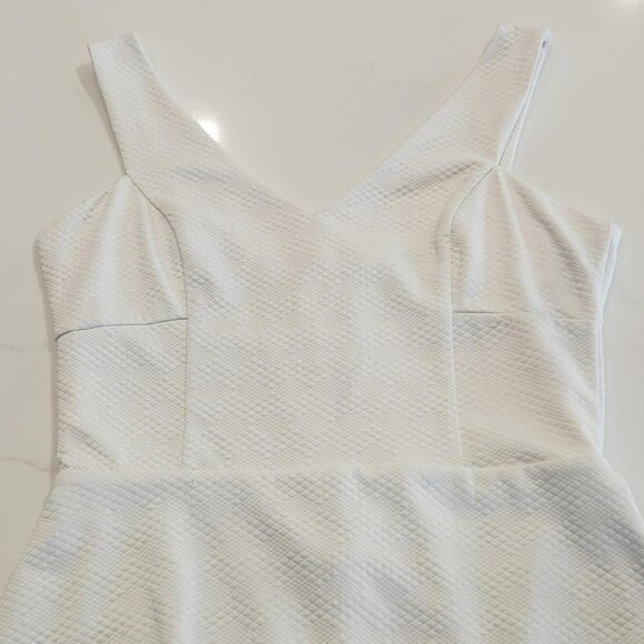 Y2K Hollister Sz S White Mini Dress AOP Textured A-line Zip Bachelorette Bridal - Picture 4 of 10